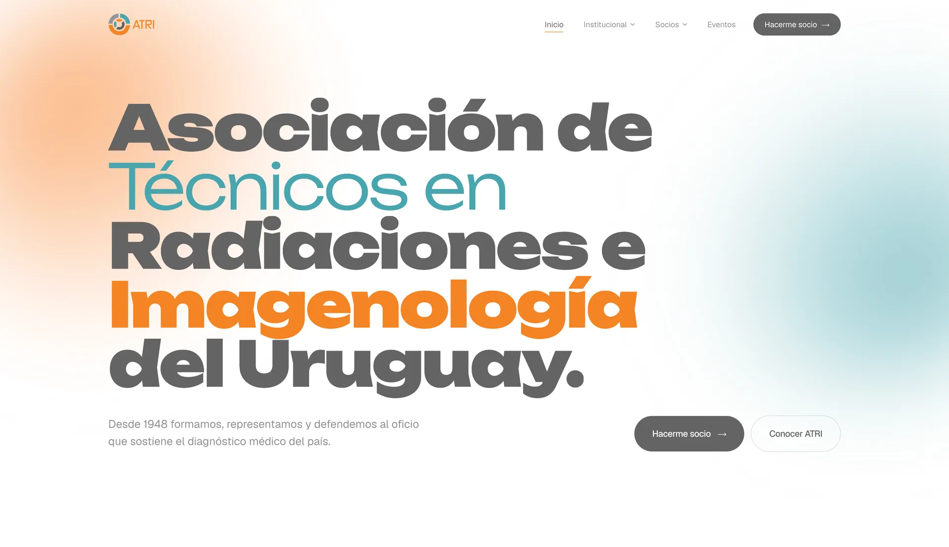 ATRI: captura del sitio institucional + panel admin desarrollado por BENBIA