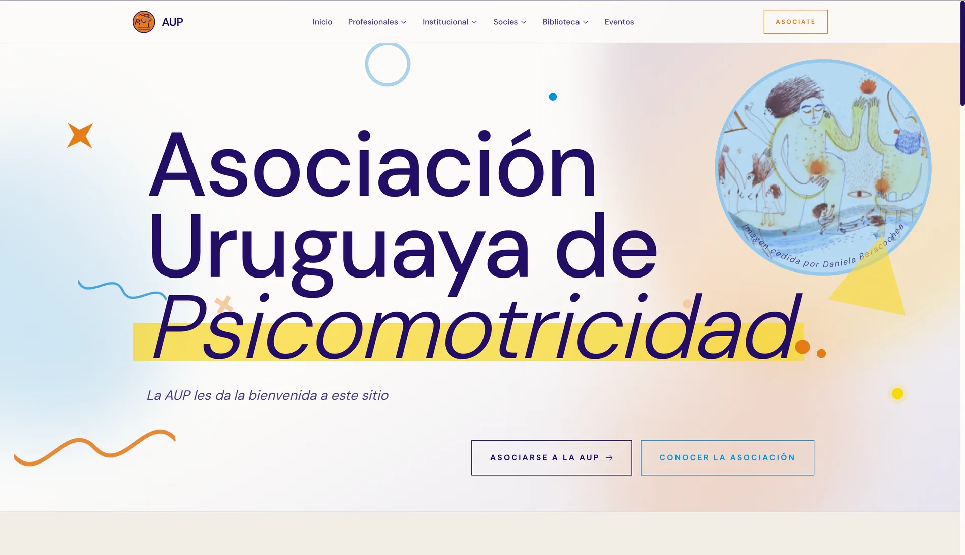 AUP: captura del sitio institucional + panel admin desarrollado por BENBIA